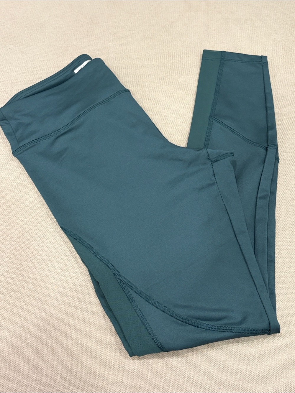 FOREVER 21 DEEP TEAL HIGH-WAIST LEGGINGS – MESH DETAIL – SIZE M